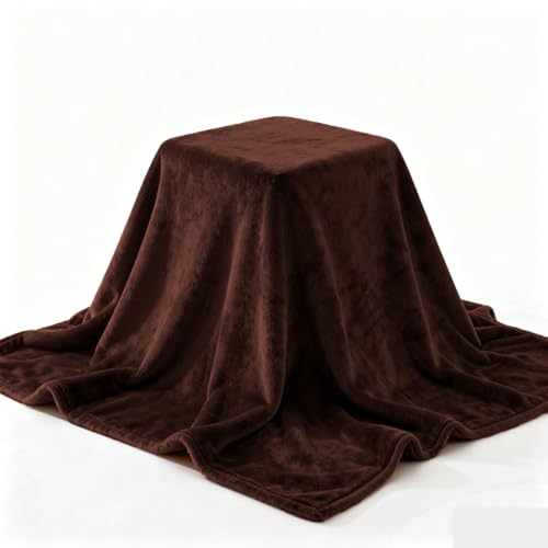 GOUTUI Flanell Decke 75 x 80 cm Weich & Waschbar Kuscheldecke Fleecedecke Falten Beständig/Anti-Verfärben für Sofa/Couch Und Tagesdecke, braun von GOUTUI