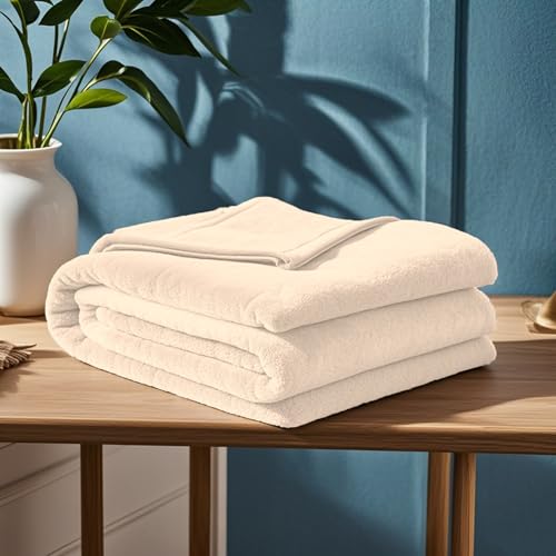 GOUTUI Flauschig Kuscheldecke 200 x 300 cm Cashmere Feeling Sofadecken Falten Beständig/Anti-Verfärben für Sofa Schlafzimmer, Beige von GOUTUI