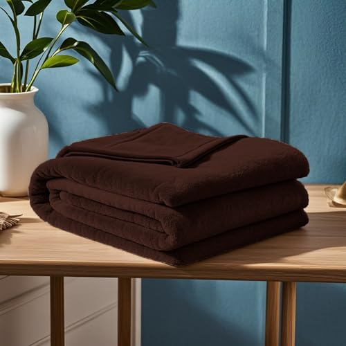 GOUTUI Kuscheldecke Flauschig Decke 70 x 120 cm Weich/Warm/Flauschig Kunstfell Kuscheldecke Falten Beständig/Anti-Verfärben für Sofa Schlafzimmer, Braun von GOUTUI
