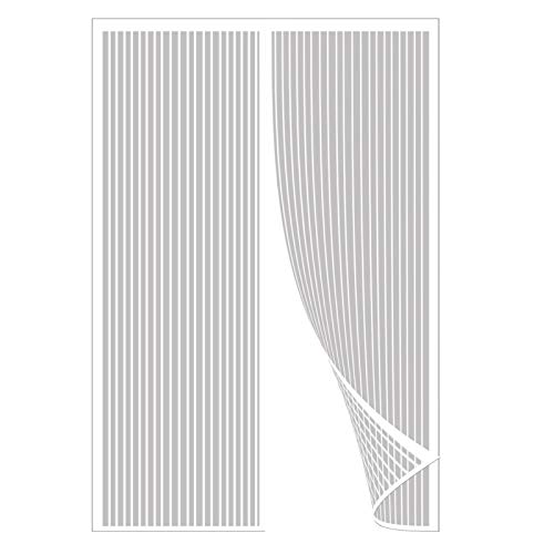 GOUTUI Magnet Vorhang Fliegenvorhang 85x190cm Luft kann frei strömen Moskitonetz Für Balkontür des Lichtdurchlässigen für zum Schutz vor Insekten Fliegen und Mücken, Weiß A von GOUTUI