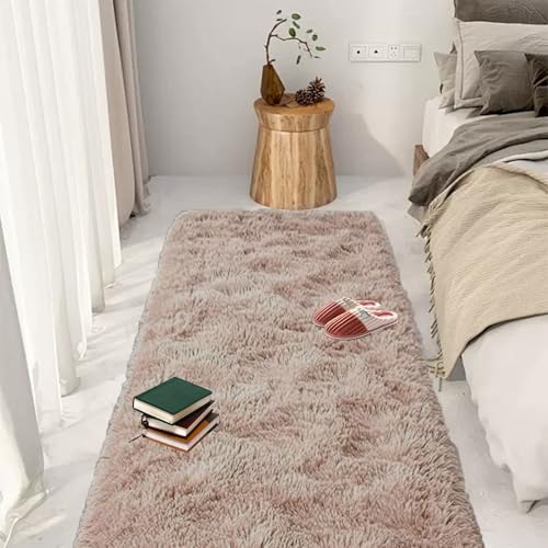 GOUTUI Shaggy Hochflor Teppich Wohnzimmer 120 x 400 cm Weich & Schmutzabweisend Zottige Teppiche Wohnkultur für Schlafzimmer Kinderzimmer Wohnzimmer, Beige von GOUTUI