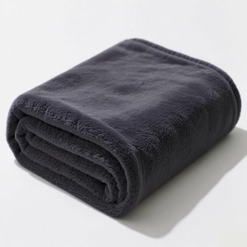 GOUTUI Sofaüberwurf Decke 50 x 80 cm Weich/Warm/Leicht Kuscheldecke Flauschig Decke Falten Beständig/Anti-Verfärben für Sofa Schlafzimmer, Dunkelgrau von GOUTUI