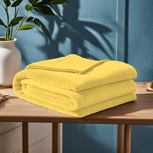 Kuscheldecke Flauschig Decke 100 x 170 cm Cashmere Feeling Fleecedecke Couchdecke Falten Beständig/Anti-Verfärben für Sofa Schlafzimmer, Gelb Kuscheldecke Flauschig Decke 100 x 170 cm Cashmere Feeling Fleecedecke Couchdecke Falten Beständig/Anti-Verfärben für Sofa Schlafzimmer, Gelb von GOUTUI