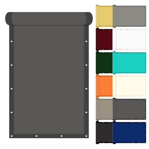 Sonnenschutz Markise 1.8 x 2.5 m Wasserdicht Windschutz Uv-Schutz UV Schutz Sonnensegel mit Ösen Und Befestigungsseile für Überdachung Balkon Terrasse Schwimmbad, Dunkelgrau von GOUTUI