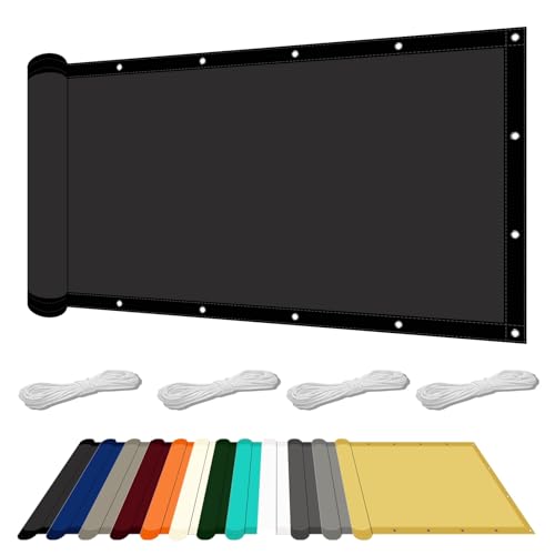 Sonnensegel Rechteckig 45 x 390 cm mit UV Schutz Garten Segel Wasserdicht Premium PES Polyester für Balkon Garten Terrasse, Schwarz Sonnensegel Rechteckig 45 x 390 cm mit UV Schutz Garten Segel Wasserdicht Premium PES Polyester für Balkon Garten Terrasse, Schwarz von GOUTUI