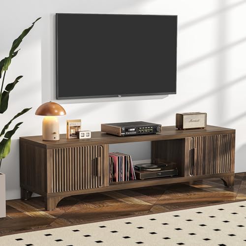 GOUUN 58 Zoll Mid Century Moderne TV-Ständer für Wohnzimmer, Boho-Medienkonsole für Schlafzimmer, TV-Entertainment-Center mit Stauraum, Holz-Fernsehschrank für 55 Zoll / 65 Zoll Fernseher GOUUN 58 Zoll Mid Century Moderne TV-Ständer für Wohnzimmer, Boho-Medienkonsole für Schlafzimmer, TV-Entertainment-Center mit Stauraum, Holz-Fernsehschrank für 55 Zoll / 65 Zoll Fernseher von GOUUN