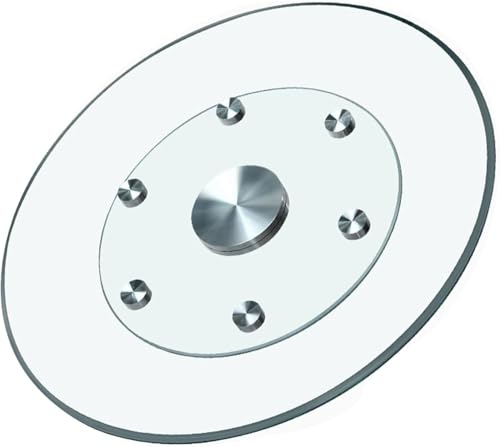 GOUZIBHD 360° Drehbares Tablett Gehärtetem Glas mit Geräuscharmen Großer Lazy Susan Drehteller Esstisch, Lagern Runder Durchsichtiger Servierteller für Bankette Partys Familienessen(Size:70 cm) von GOUZIBHD
