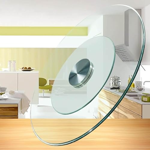 GOUZIBHD 360° Schwenkbarer Servierteller Drehteller, Großer Lazy Susan Drehteller Aus Gehärtetem Glas, Servierteller Tischdrehteller für Bankette Party Esstische(Size:80cm/31.5in) von GOUZIBHD