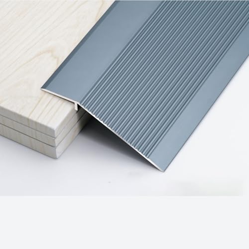 GOUZIBHD Aluminium Boden-Übergangsstreifen,Anpassungsprofil,Übergangsleiste,Bodenprofil,Übergangsprofil für Türrampen,Fliesen,Laminatdielen(Color:Iron Gray) von GOUZIBHD