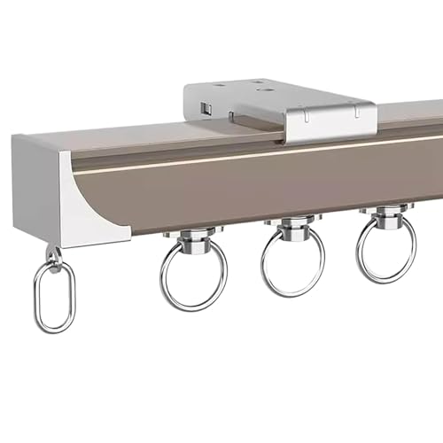 GOUZIBHD Aluminium Vorhangschienen, Deckenmontage Vorhangschiene für Wandschrank, Raumteiler Vorhangschiene, Hochleistungsschienenstange, Gardinenstange mit Rollenhaken(Size:180cm,Color:Champagner) von GOUZIBHD