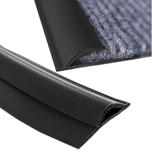 GOUZIBHD Boden-Übergangsstreifen,Nahtdeckprofil,Selbstklebend Übergangsleiste,Übergangsprofil,Übergangsschiene für Türöffnungen mit Einer Höhe Von Weniger Als 5 mm(Size:3.3ft/100cm,Color:Black) von GOUZIBHD