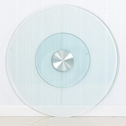 GOUZIBHD Drehtablett Aus Gehärtetem Glas mit Geräuschlosen Lagern, Runder Lazy Susan Drehteller für Esstisch, 360° Servierplatte, Glas Drehteller mit 6 Zusatzrädern(Size:90cm/35.4in) von GOUZIBHD