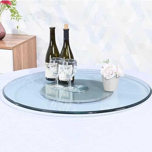 GOUZIBHD Drehteller Aus Gehärtetem Glas, Lazy Susan, Drehbares Tablett mit Schwenk Assistenzsystem, 360°-Assistenzsystem, Sanfte Drehung, Servierplatte für Party Bankette Esstisch(Size:50cm/20in) von GOUZIBHD