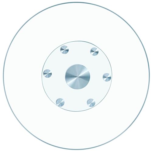 GOUZIBHD Drehteller Aus Gehärtetem Glas, Lazy Susan, Runder Drehteller, Sanfte Drehung, 360° Drehbares Serviertablett für Esstischplatten, Schwenkbarer Servierteller(Size:60cm/24in) von GOUZIBHD