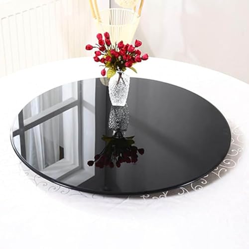 GOUZIBHD Drehteller Aus Gehärtetem Glas, Lazy Susan, Servierplatte, Sanft Drehbar, Rundes Tisch-Drehtablett mit Aluminiumlegierung, Rundes Tisch Mittelstück Drehtablett(Size:80cm) von GOUZIBHD