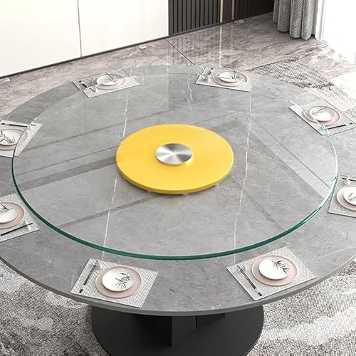 GOUZIBHD Drehteller Aus Gehärtetem Glas, Rundes, Transparentes Drehtablett, Robustes, Drehbares Serviertablett für Esstisch und Küche, 360° Servierplatte(Size:100cm/39in) von GOUZIBHD