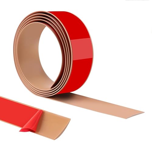 GOUZIBHD Flache Trennleiste,Selbstklebende Übergangsleiste,Übergangsprofil,Ungelochte Abdeckleiste,2m–4m,Nahtdeckprofil für Laminat,Teppich und Fliesen(Size:4m×5cm,Color:Brown) von GOUZIBHD