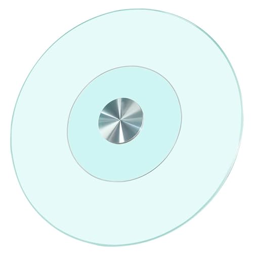 GOUZIBHD Großes Drehbares Tablett mit Lager Aluminiumlegierung, Lazy Susan-Drehteller Aus Gehärtetem Glas für Esstisch, um 360° Schwenkbares Serviertablett für Familienfeiern(Size:85cm/34in) von GOUZIBHD