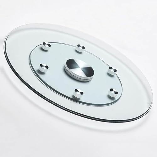 GOUZIBHD Lazy Susan Aus Gehärtetem Glas, Um 360 Grad Drehbares Serviertablett für Küchen Esstisch Aufbewahrungs Organizer, Lazy Susan Aus Glas, Transparentes Drehtablett(Size:60cm/24in) von GOUZIBHD