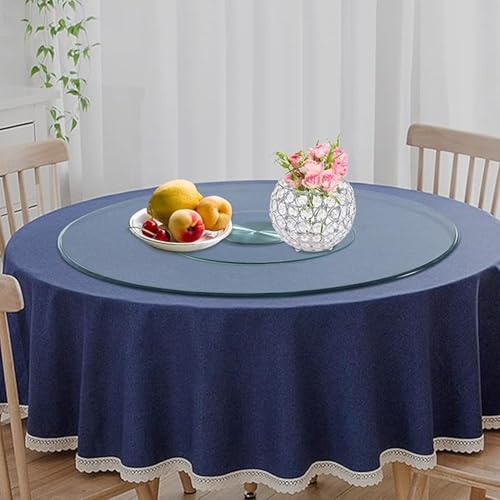 GOUZIBHD Lazy Susan-Drehteller Aus Gehärtetem Glas, Servierplatte, Tisch-Drehtablett, Dekoratives Drehtablett mit Aluminiumlegierungslager für Esstische mit Familienfeiern(Size:70cm) von GOUZIBHD