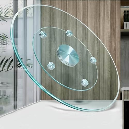 GOUZIBHD Lazy Susan Drehteller für Bankette Partys Familienessen Esstisch, Großer Runder Durchsichtiger Drehteller, Drehbares Serviertablett, Robuste Drehbare Servierplatte(Size:90 cm) von GOUZIBHD