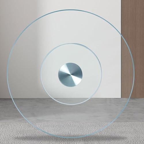 GOUZIBHD Lazy Susan-Servierplatte, Großer Lazy Susan Drehteller Aus Glas, Rundes um 360 ° Drehbares Serviertablett, mit Lager Aus Aluminiumlegierung, für Familienfeierbankette(Size:70cm/27in) von GOUZIBHD