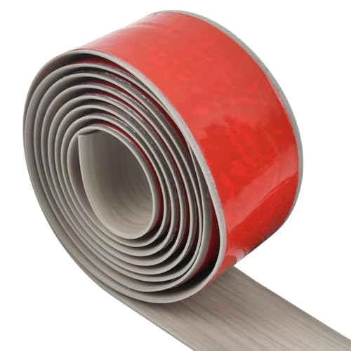 GOUZIBHD PVC Boden-Übergangsstreifen, Laminat Türschwellenrampe, Übergangsschiene für Teppich zu Fliesen, Selbstklebende Bodenschwellenleiste, Gelbeichenmaserung(Color:Graues Holz) von GOUZIBHD