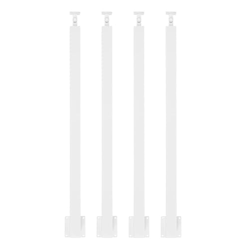GOUZIBHD Quadratische Treppenhandlauf,270° Verstellbare Eisen Treppengeländer mit Flachem Winkel,4er-Pack Seitlich Montierbare Treppengeländer-Sets für Terrassen,Balkone(Size:85cm/33.5in,Color:weiß) von GOUZIBHD