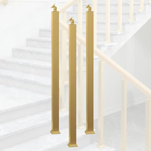GOUZIBHD Schmiedeeiserne Treppe Handläufe,Eingangsgeländer,3 Stück Quadratische Treppenhandlauf,270° Verstellbare Eisen Treppengeländer für Balustraden,Balkone und Terrassen(Size:75cm/29.5in) von GOUZIBHD