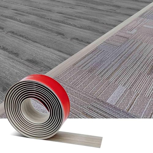 GOUZIBHD Selbstklebender PVC Boden-Übergangsstreifen, Bodenübergangsstreifen, Laminat Flache Trennleiste, Türschwellenkante, Übergangskantenleiste von Teppich zu Fliesen(Size:4m/13.1ft) von GOUZIBHD