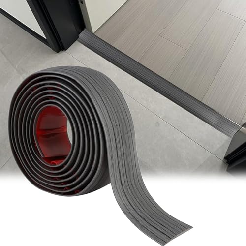 GOUZIBHD Teppichschwellenübergang,Flache Trennleiste,Boden-Übergangsstreifen,Übergangsprofil,Selbstklebend Übergangsleiste für Türen und Rollstuhlzugang(Size:6m,5cm) von GOUZIBHD