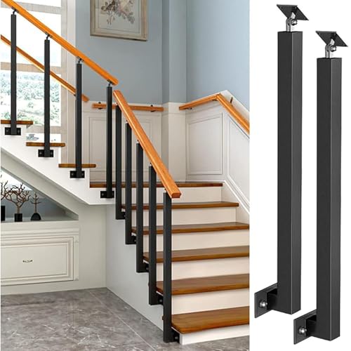 GOUZIBHD Treppenhandlauf,Seitlich Montierte Handgeländer,Treppe Handläufe mit Flachem und Verstellbarem Winkel 270°,Schwarzer Handlauf für Terrassen,Stufen und Gärten(Size:90cm/35.4in,Color:2 Pack) GOUZIBHD Treppenhandlauf,Seitlich Montierte Handgeländer,Treppe Handläufe mit Flachem und Verstellbarem Winkel 270°,Schwarzer Handlauf für Terrassen,Stufen und Gärten(Size:90cm/35.4in,Color:2 Pack) von GOUZIBHD
