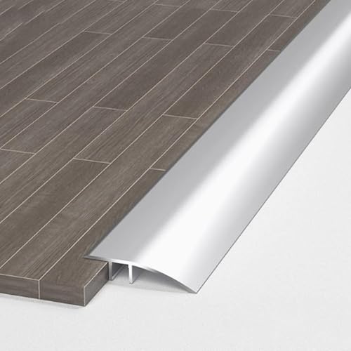 GOUZIBHD Übergangsprofil,Ungelochte Abdeckleiste,Boden-Übergangsstreifen,Ausgleichsprofil,Aluminium-Nahtdeckprofil für Türen,Fliesen,Laminatdielen(Size:900 * 43mm,Color:Silver) von GOUZIBHD