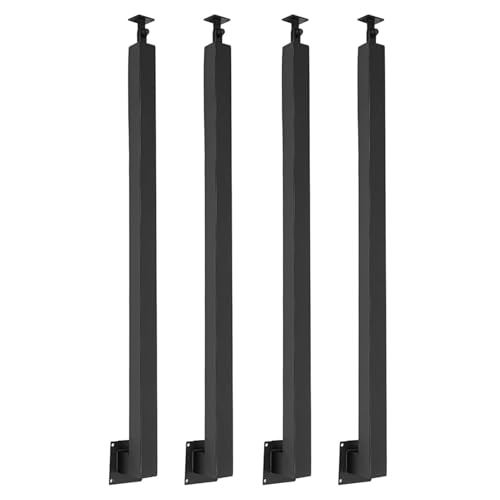 Quadratische Treppenhandlauf,270° Verstellbare Eisen Treppengeländer mit Flachem Winkel,4er-Pack Seitlich Montierbare Treppengeländer-Sets für Terrassen,Balkone(Size:90cm/35.4in,Color:schwarz) von GOUZIBHD