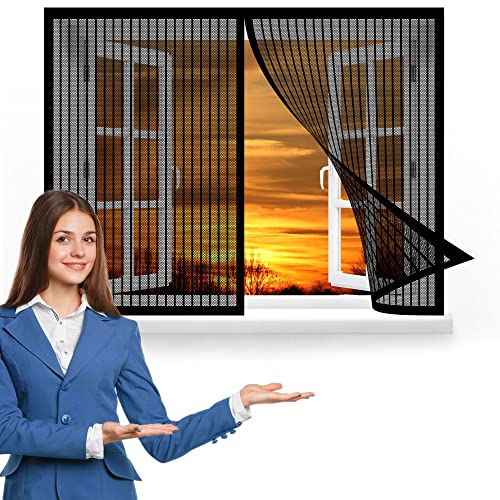 Fliegengitter Fenster 160 x 110 cm, Insektenschutz Magnetfenster Fliegenvorhang Moskitonetz, Auto Schließen Faltbar für Windows/Wohnzimmer Fenstern, Schwarz Fliegengitter Fenster 160 x 110 cm, Insektenschutz Magnetfenster Fliegenvorhang Moskitonetz, Auto Schließen Faltbar für Windows/Wohnzimmer Fenstern, Schwarz von GOUZOO