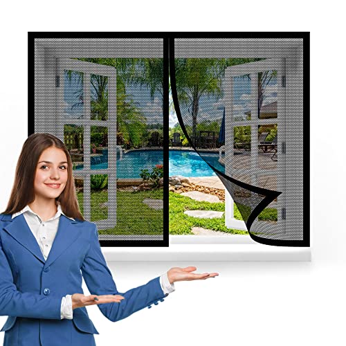 Fliegengitter Fenster Magnet 85 x 140 cm, Insektenschutz Klettband Fliegengitter Fenster mit Klettband, Einfache Installation für Windows/Wohnzimmer Fenstern, Schwarz Fliegengitter Fenster Magnet 85 x 140 cm, Insektenschutz Klettband Fliegengitter Fenster mit Klettband, Einfache Installation für Windows/Wohnzimmer Fenstern, Schwarz von GOUZOO