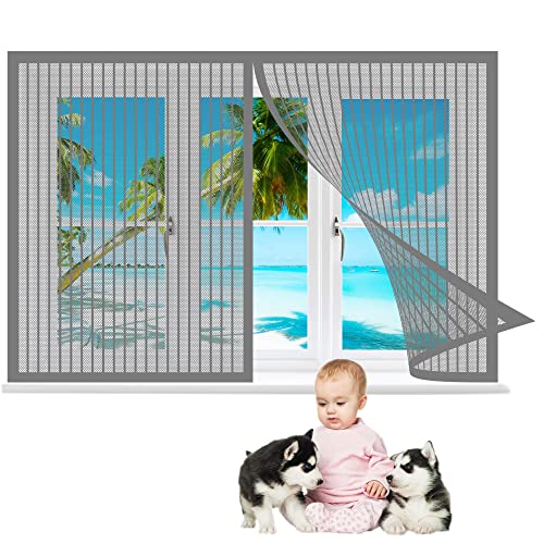 Fliegengitter Fenster Magnet 90 x 170 cm, Insektenschutz Selbstklebendes Fliegengitter für Fenster, Total Magnetisch, Automatik-Verschluss für Windows/Wohnzimmer Fenstern, Grau Fliegengitter Fenster Magnet 90 x 170 cm, Insektenschutz Selbstklebendes Fliegengitter für Fenster, Total Magnetisch, Automatik-Verschluss für Windows/Wohnzimmer Fenstern, Grau von GOUZOO