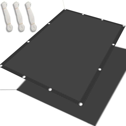 Sichtschutz mit Ösen 0.8 x 1.5 m 99% Schattentuch mit Ösen Wasserdicht Garten Segel Rechteckige Markise Vielen Größen mit Spannseilen für Terrasse Camping, Dunkelgrau von GOUZOO