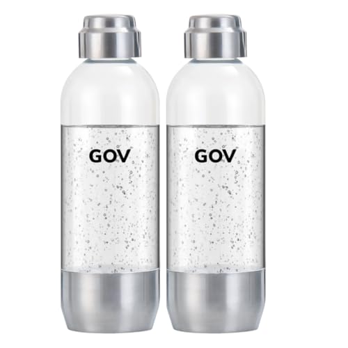 GOV BPA-freie Flaschen, 2er-Pack Edelstahl-Sprudelwasserbereiter – Soda-Maker-Flasche – wiederverwendbar GOV BPA-freie Flaschen, 2er-Pack Edelstahl-Sprudelwasserbereiter – Soda-Maker-Flasche – wiederverwendbar von GOV