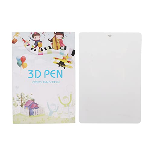 GOWENIC 3D-Drucker Zeichenpapier, 20 Blätter Buntes Papier 3D-Kugelschreiber Papier Schablonen mit 40 Mustern und Reißbrett, für 3D-Druckstift, für Kinder Familie Teamwork von GOWENIC