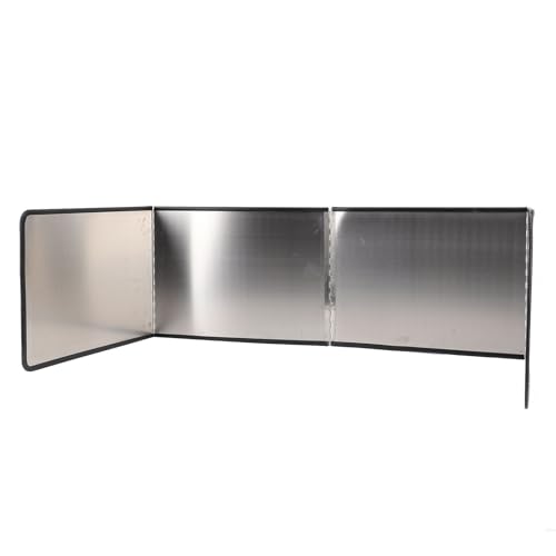 GOWENIC 4 -seitiger Spritzschutz, Wärmeisolierung Schwarzkaneich Faltklapper Öl Spritzschild für Küchenkochen Braten (40x80x40cm / 15.7x31.5x15.7in) von GOWENIC