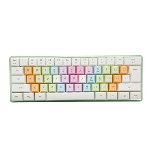 GOWENIC 60% Mechanische Tastatur mit Kabel, RGB Hintergrundbeleuchtung, Bunte Tastenkappen, Abnehmbare Aufbewahrung, USB Kabel, Stabile Übertragung, Filmschaft, Kompaktes Design von GOWENIC