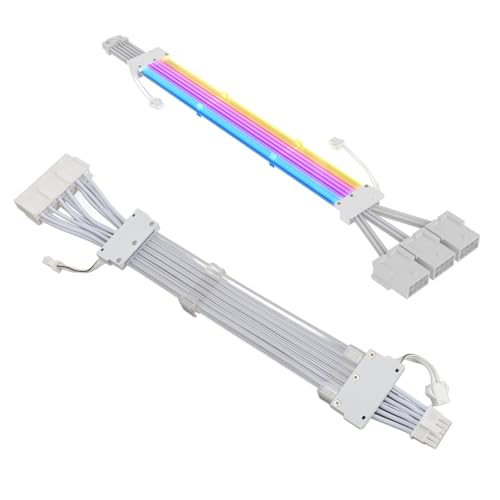 GOWENIC AGRB PCIe 5.0-Verlängerungskabel, 16-Pin-Stecker auf 3x8-Buchse mit Ärmeln, Netzteilkabel mit Mehreren Farbmodi für RTX 3090 Ti, RTX 4080, RTX 4090 mit AGRB-Beleuchtung GOWENIC AGRB PCIe 5.0-Verlängerungskabel, 16-Pin-Stecker auf 3x8-Buchse mit Ärmeln, Netzteilkabel mit Mehreren Farbmodi für RTX 3090 Ti, RTX 4080, RTX 4090 mit AGRB-Beleuchtung von GOWENIC
