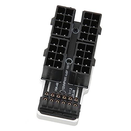GOWENIC GPU-Stromadapterplatine, 4x8P auf 12VHPWR 12P Plus 4P ATX3.0 PCIe 5.0 GPU PCIe-Anschluss, 180-Grad-Winkel GPU PCIe-Anschluss, für Gamer-Content-Ersteller (PH316 48 Weiß) von GOWENIC