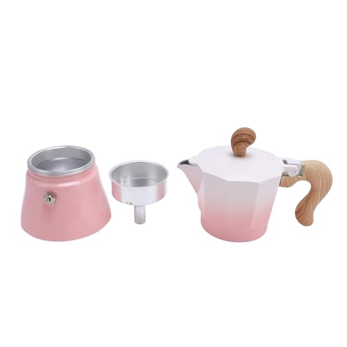 GOWENIC Kaffeemaschine Kaffee Kaffee, Spisetop Kaffeemaschine 150 Ml Technischer Plastikgriff Hohe Wärmeleitfähigkeit für Anfänger der Liebenden (Farbverlauf rosa) von GOWENIC