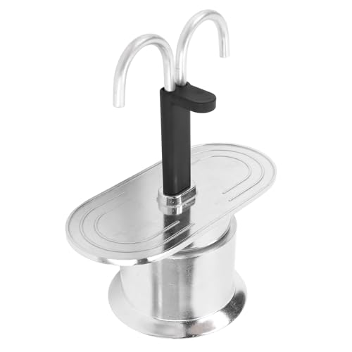 GOWENIC Kaffeemaschine Kaffeemaschine, Italienische Stil Ausgezeichneter Leiten Tragbare DIY -Aluminiumlegierung Doppelkopf -Kaffeekanne für Zuhause (Runde Basis) von GOWENIC