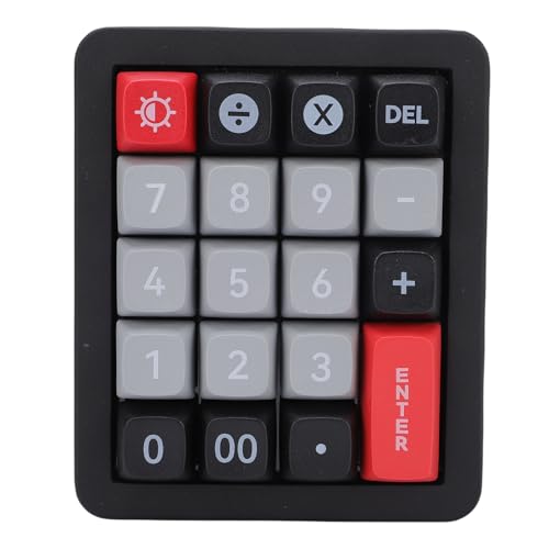 GOWENIC Mechanische Zahlenkissen, 19 Programmierbare Tasten, 12 RGB -LED -Hintergrundbeleuchtung mit Linearem Mechanischem Rotem Schalter für Laptopscomputer (Black) von GOWENIC