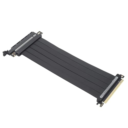 GOWENIC PCIE 4.0 X16-Riser-Kabel, Flexibles PCIE 4.0-Verlängerungskabel, 16-Fach Geschirmtes Hochgeschwindigkeits-GPU-Riser-Kabel, 180-Grad-EMI-geschirmtes PCIe-Verlängerungskabel (300 mm) von GOWENIC