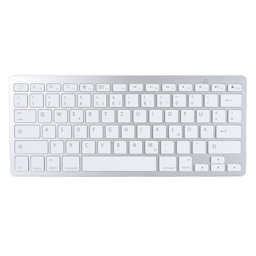 GOWENIC Schnurlose Tastatur, Reaktionsschnelle BT-Tasten, Komfortables Tippen, Ergonomisches Design, Aluminiumlegierungskonstruktion, Umfassende (Spanisches QWETZ-Layout) von GOWENIC