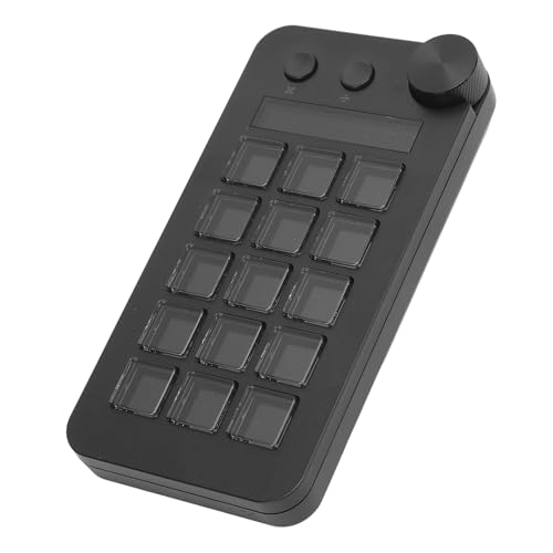 GOWENIC Stream Controller, Alle in Einer Tastatur Zum Streaming mit, 15 Makro -Tasten, Anpassbare Visuelle Tastatur, Triggeraktionen in Apps -Software für PC (Black) von GOWENIC